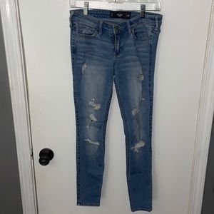 Hollister light wash distressed jeans. Size 1,W 25